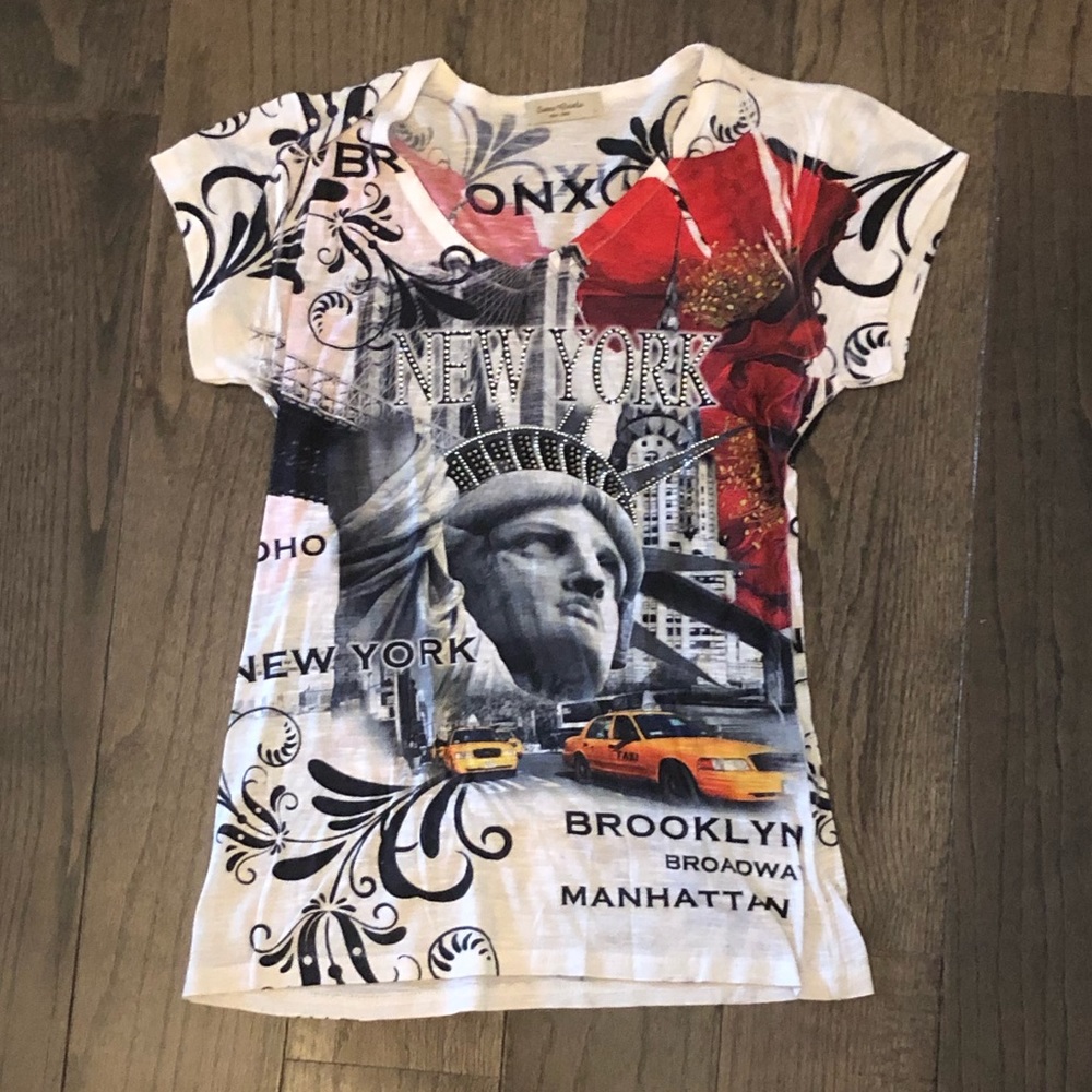 NYC Statue of Liberty Bling T-Shirt Size Large